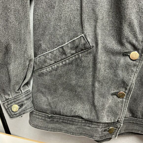 Vintage 1990’s I.B. Diffusion Beaded Gray Denim Jean Jacket Womens Size 6 - Picture 8 of 9